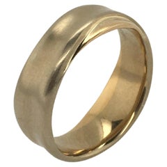 JENNIFER SHIGETOMI  14k Gelbgold Satin & polierter Crossroads Ring, Größe 7