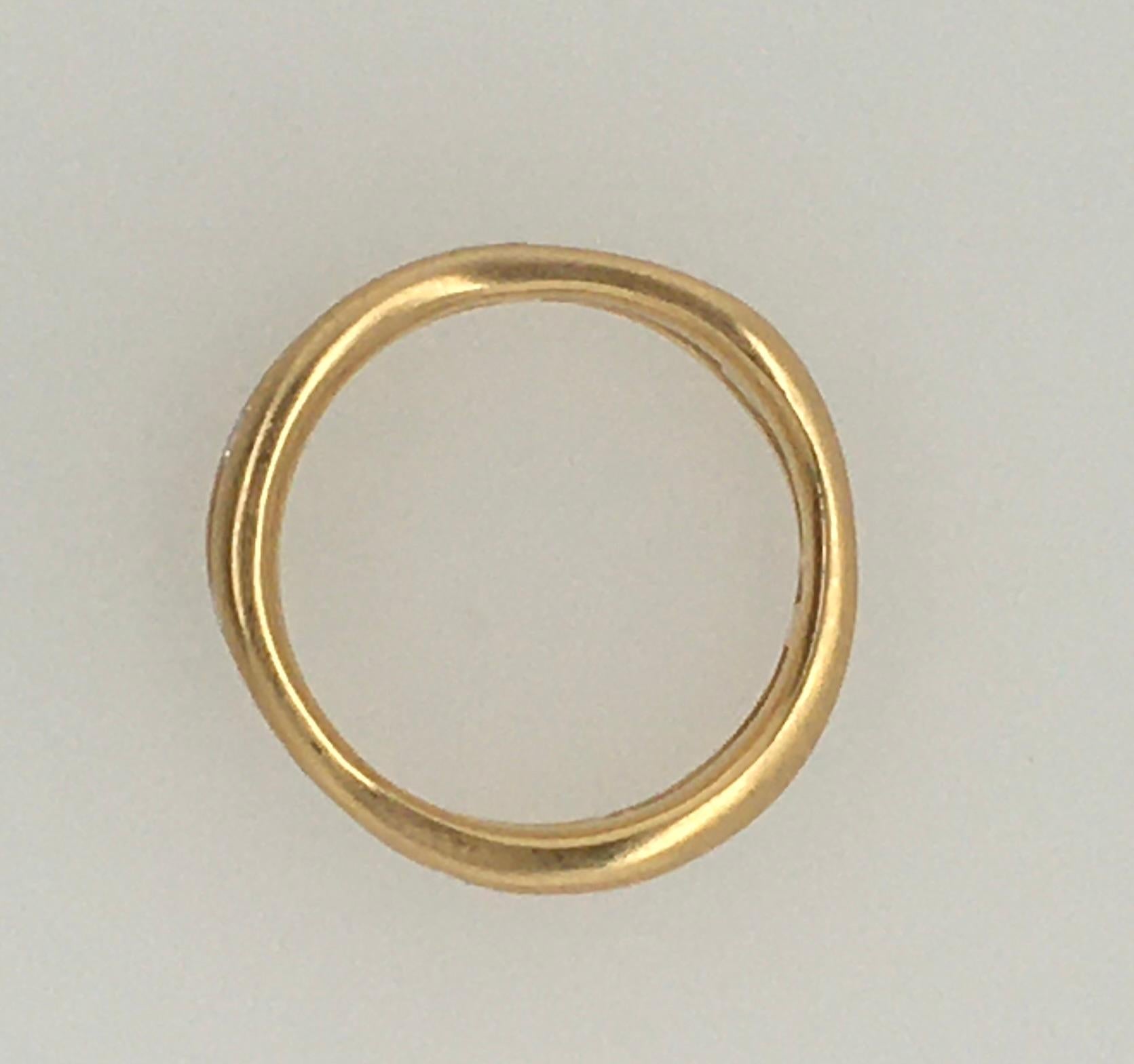 JENNIFER SHIGETOMI Floating Micro Bead Diamonds set in 2 Band Yellow Gold  Ring  For Sale 4