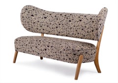 TMBO Lounge Sofa in Oak and Jennifer Shorto/Kongaline & Seafoam by Mazo Design