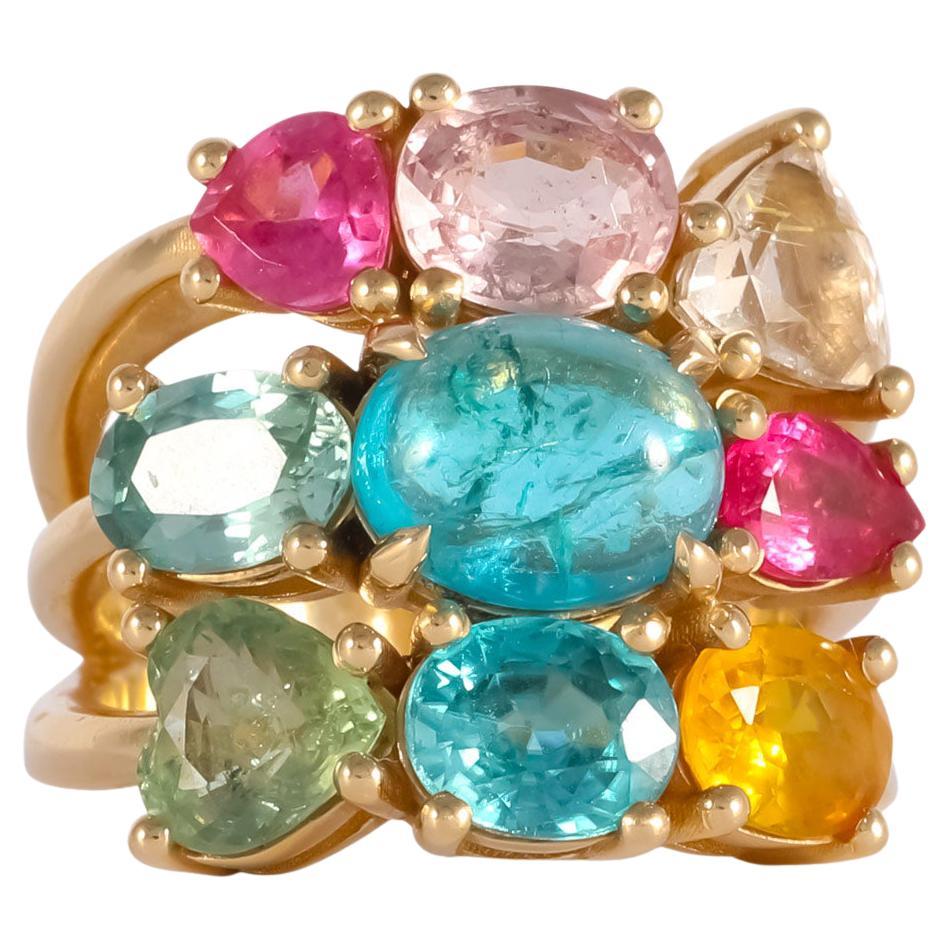 J Weir Gems Candy Gems Sapphire Tourmaline Apatite Ring For Sale