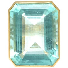 Jennifer Weir Modern Aquamarine Gold Cocktail Ring