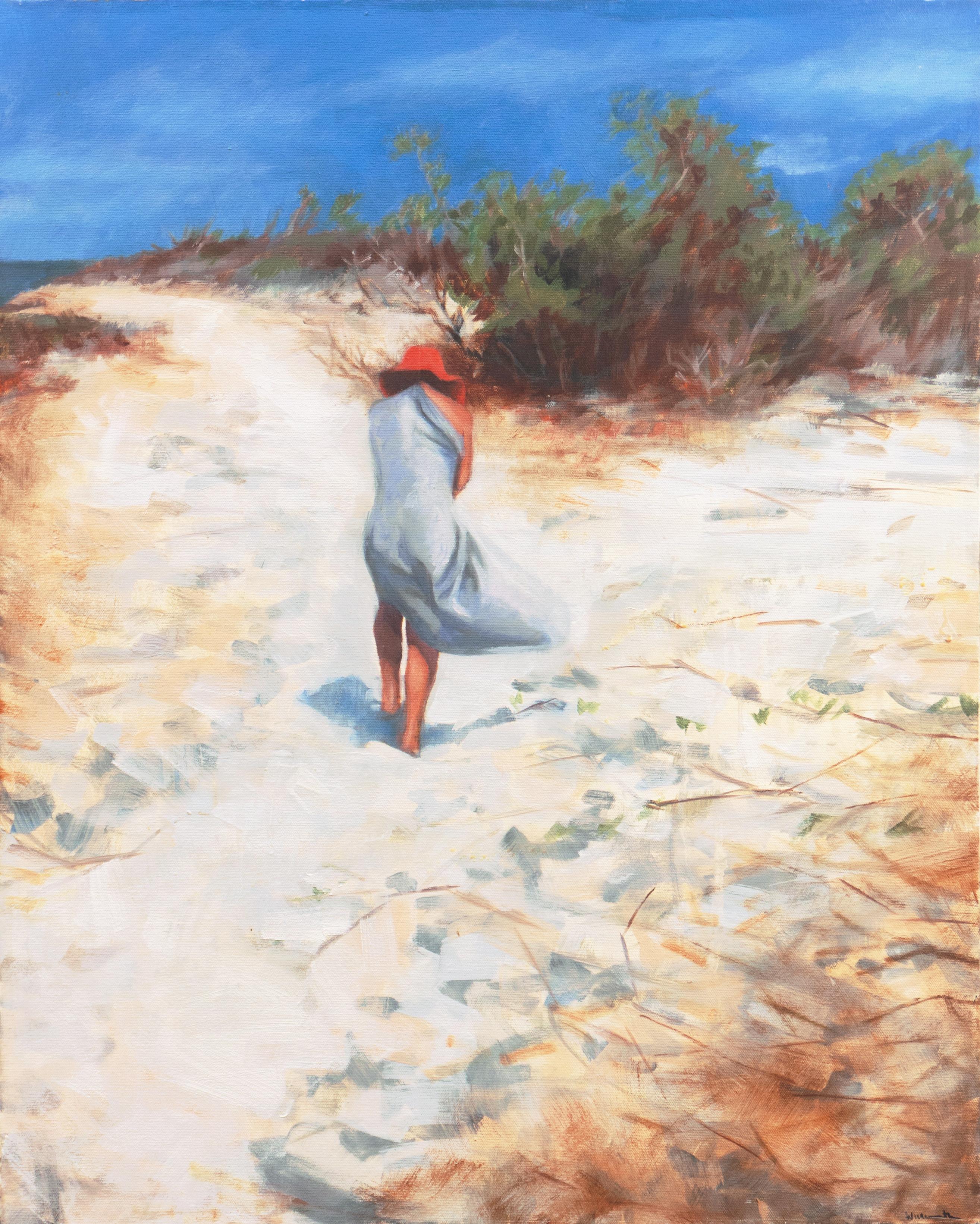 Landscape Painting di Jennifer Wildermuth Reyes - 'Alla spiaggia, Messico vicino a Sayulita', Santa Cruz, California Donna Artista