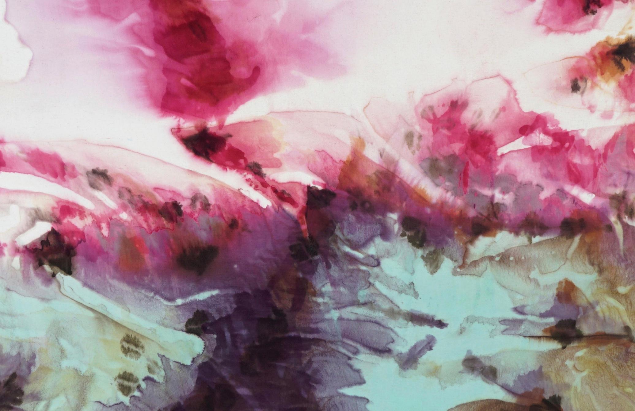 Dye Painting #15 - Brown Abstract Painting by Jennifer Wolf
