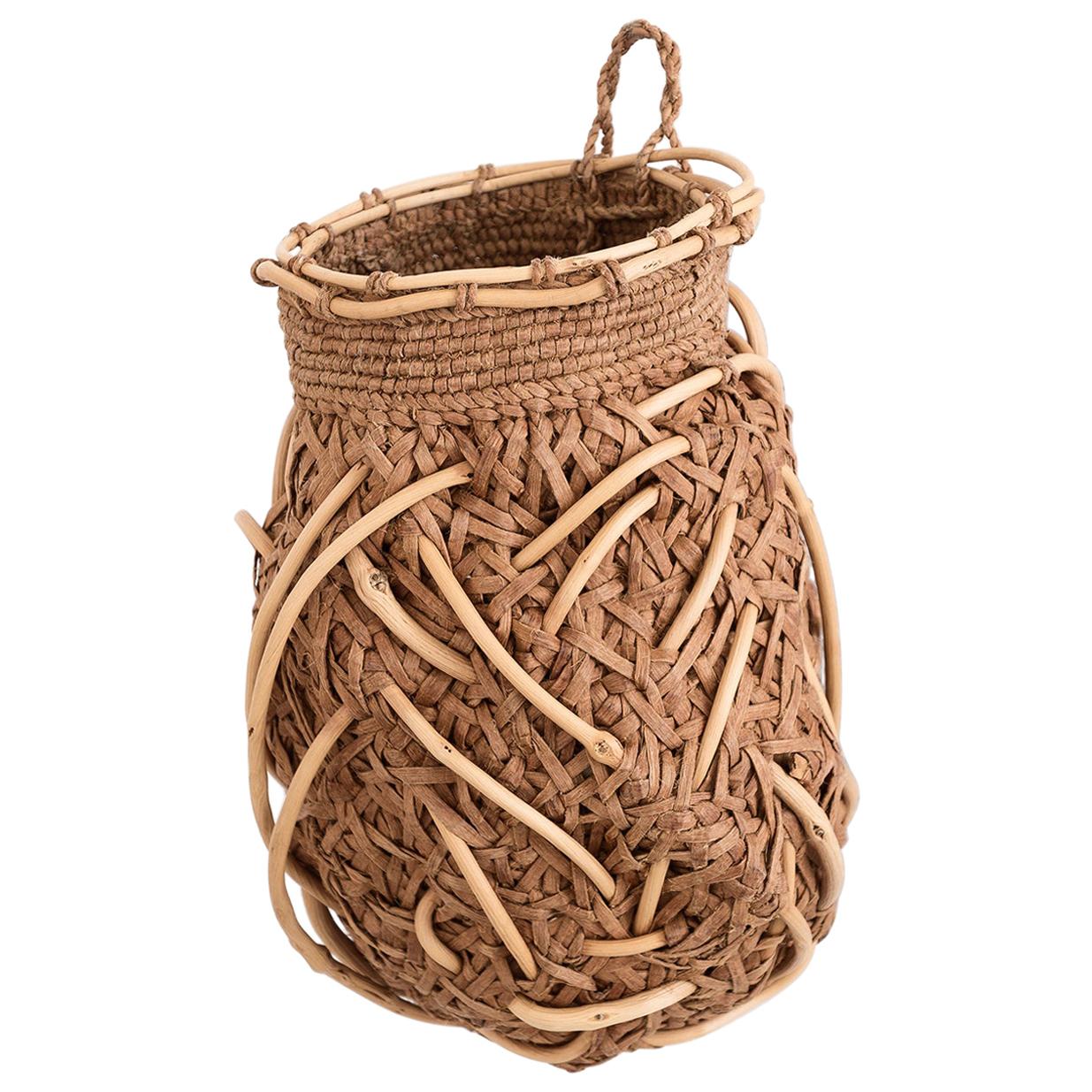 Jennifer Zurick, "Entwined", Crafts Basket, Willow Bark and Honeysuckle  Vine For Sale at 1stDibs