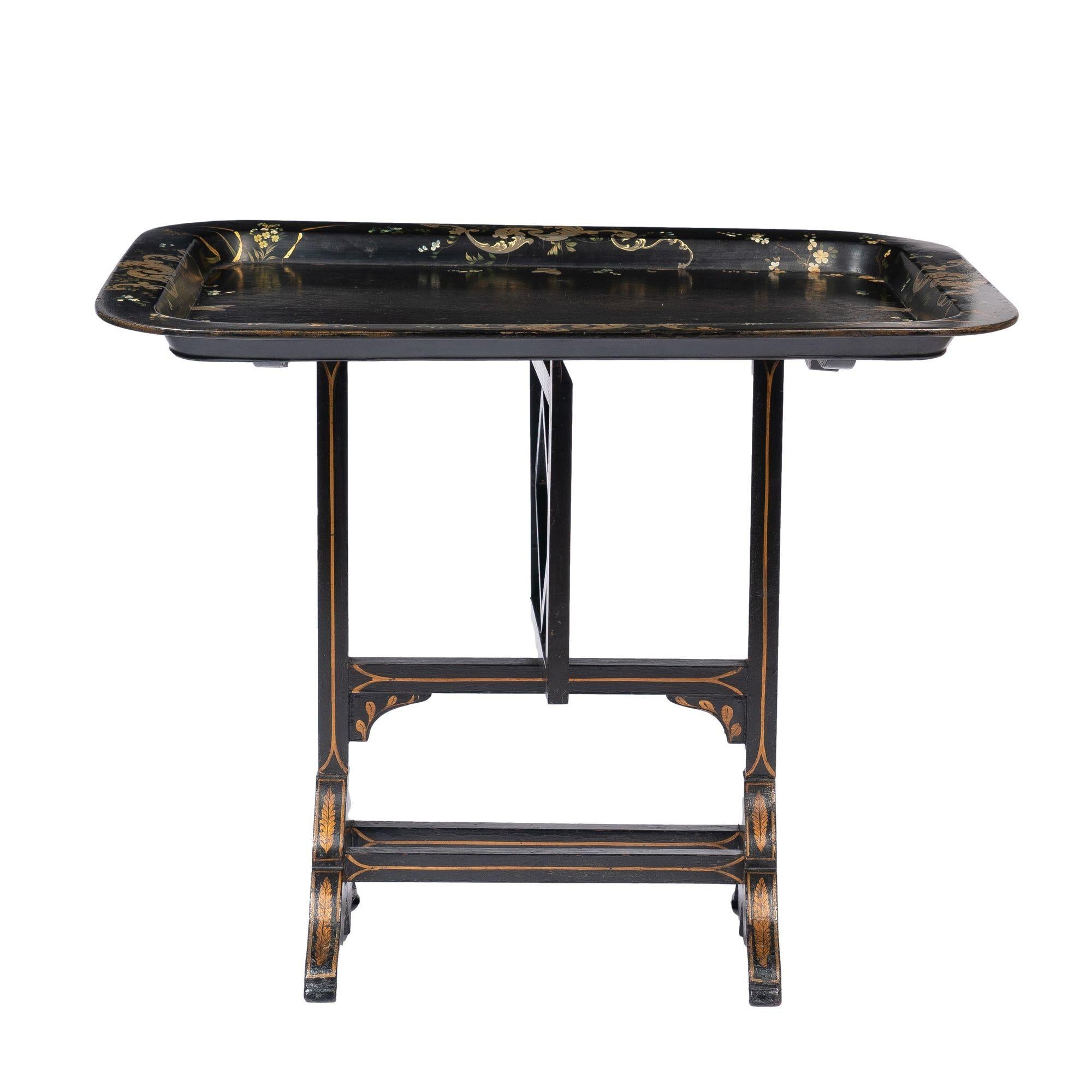 English Jennings & Bettridge Tilt Top Tray Table, 1830 For Sale