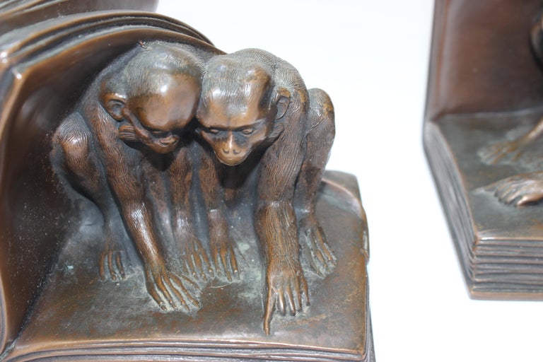Jennings Brothers Bronze Bookends JB2462 For Sale 3
