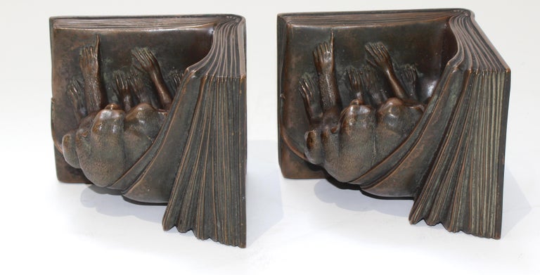 Jennings Brothers Bronze Bookends JB2462 For Sale 5