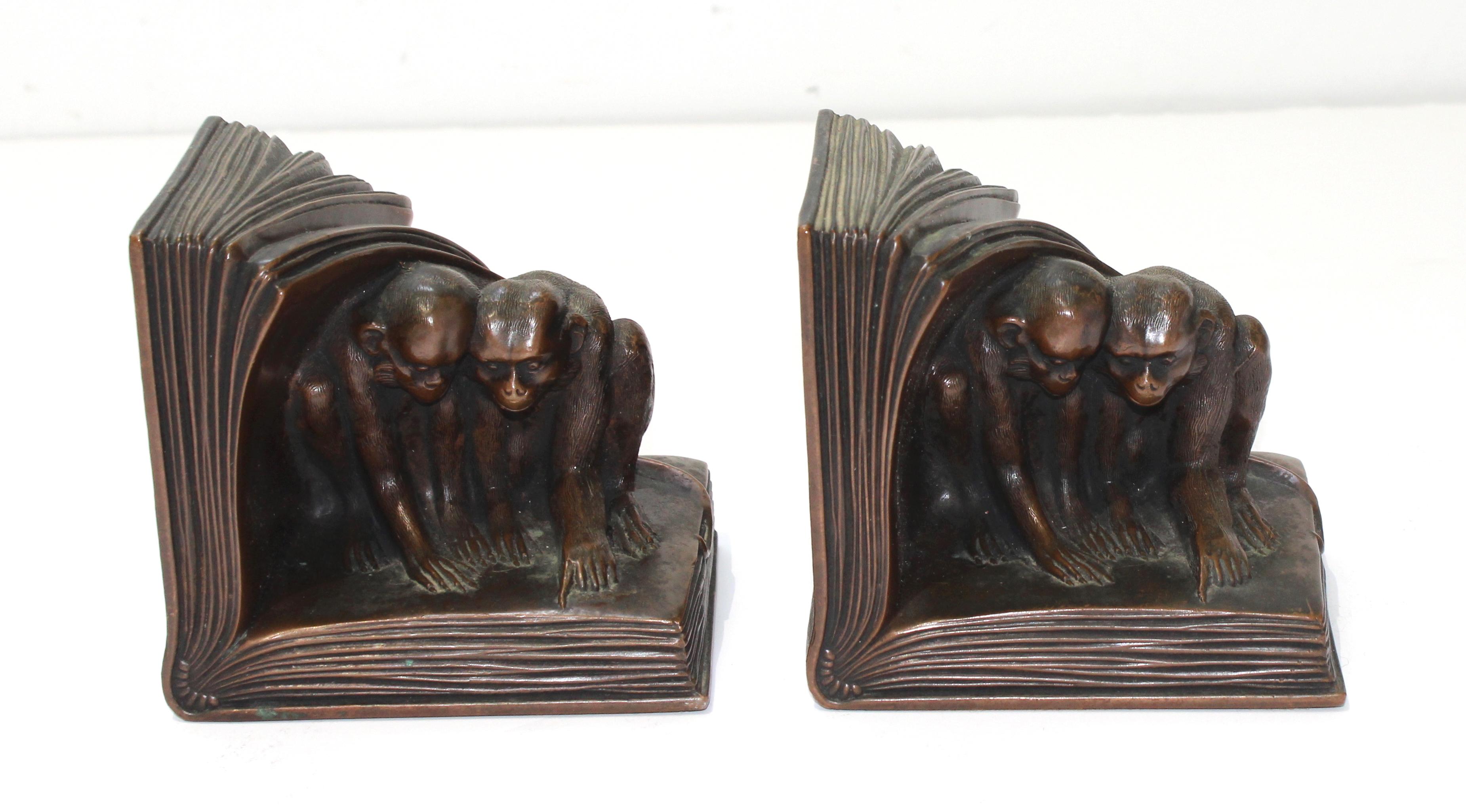 Art Deco Jennings Brothers Bronze Bookends JB2462 For Sale