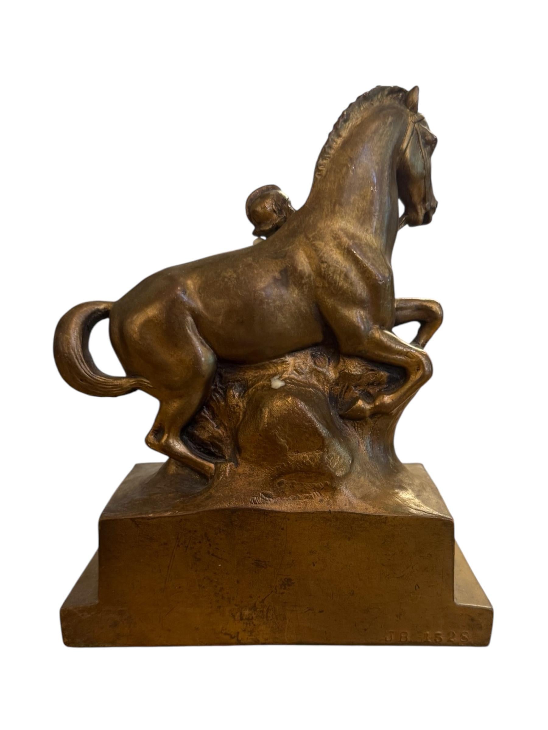 American Jennings Brothers Jb Roman Horse Bronze Bookend For Sale