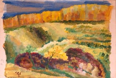 Expressionist Gouache Landscape Painting Jewish Modernist