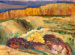 Expressionist Gouache Landscape Painting Jewish Modernist
