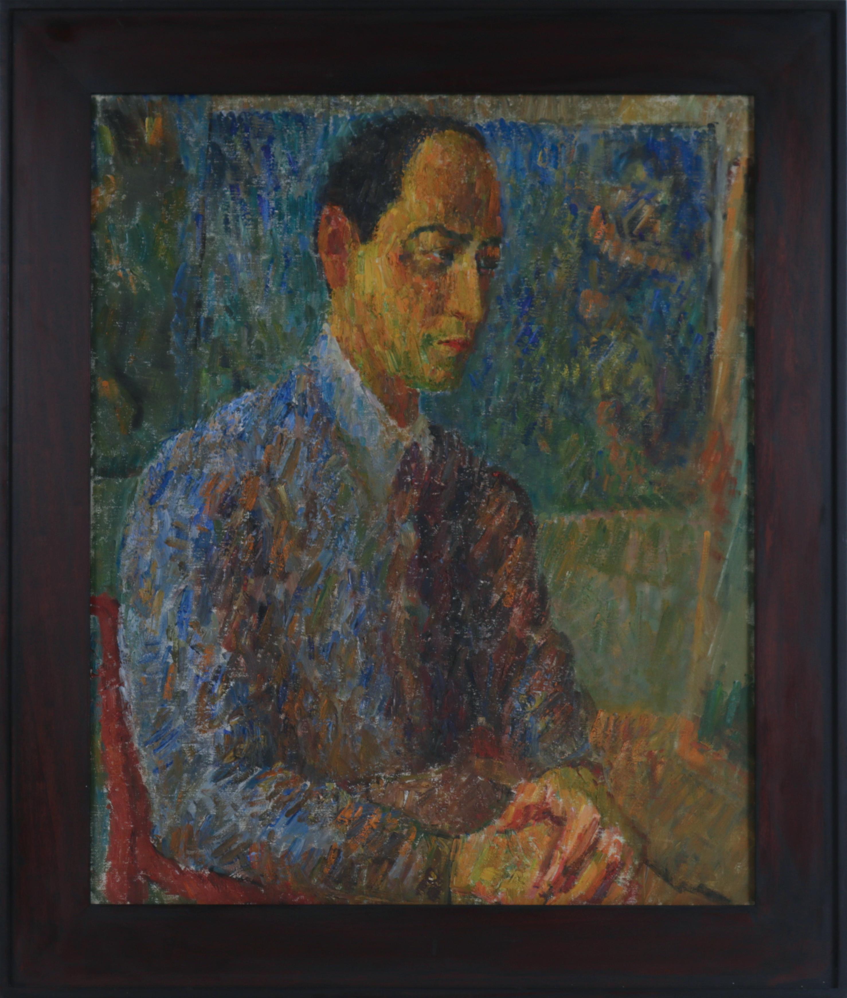 "Portrait of Arthur" 1940s Oil 