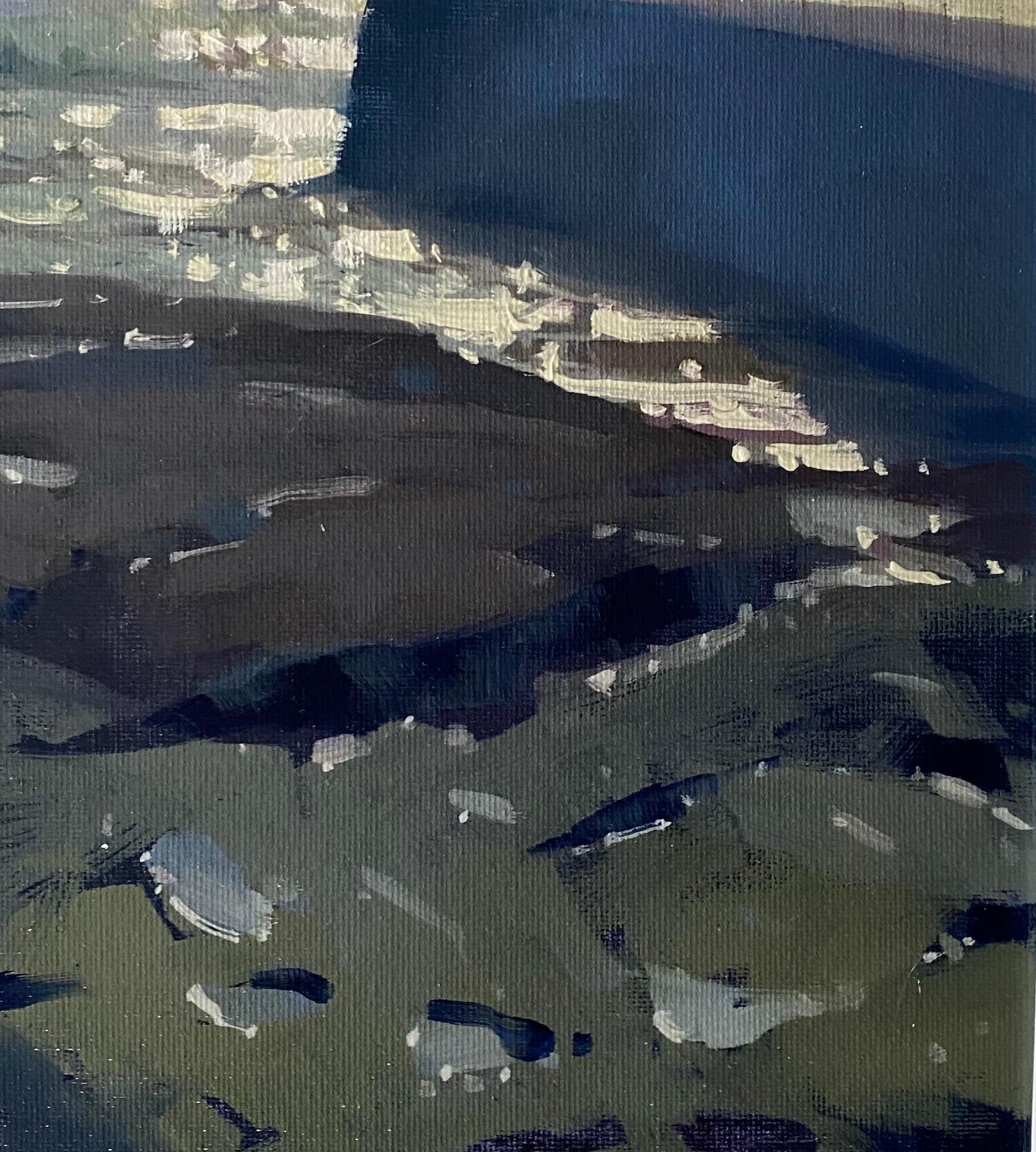 Porthleven Light, quadro contemporaneo in stile realista, opera d'arte sul mare del Regno Unito in vendita 1