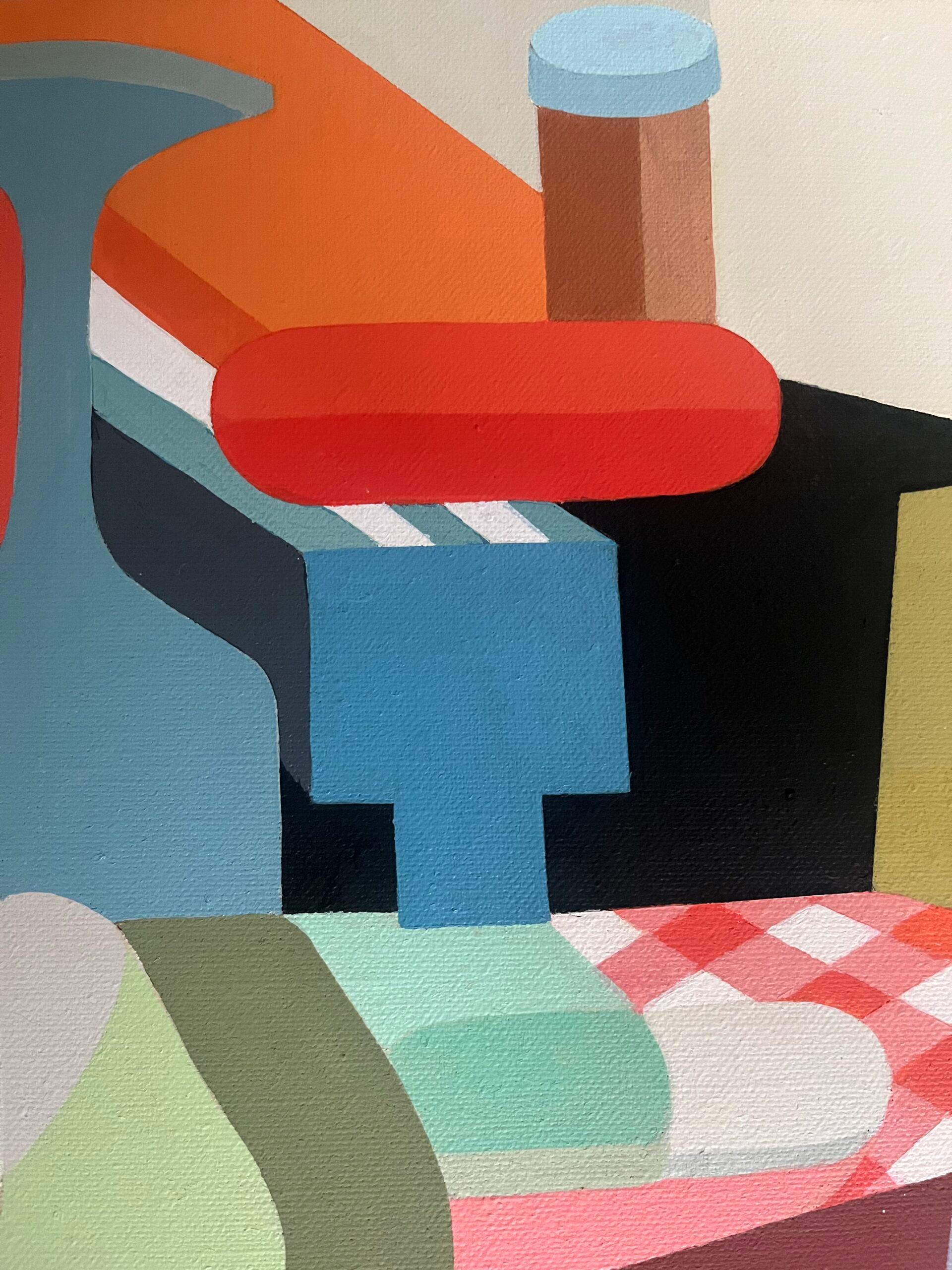 PLATEAU
Dimensions : 30 x 40 x 2 cm (cadre compris)
Acrylique sur toile

Une nature morte ludique et captivante, exécutée à l'acrylique sur toile de lin par l'artiste irlandaise contemporaine Jenny Belton, et datée de 2024 au verso.

Jenny Belton
