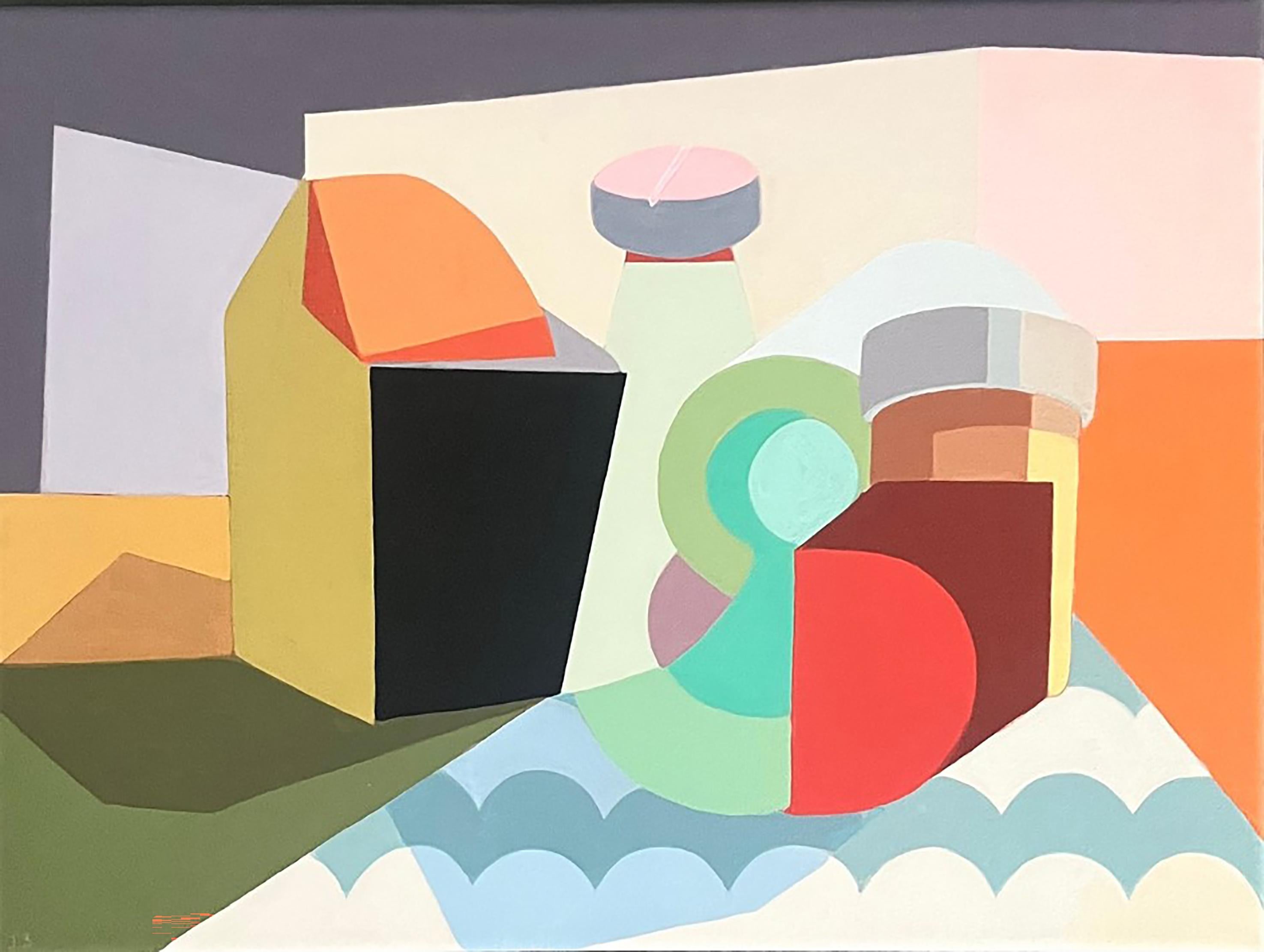 Abstract Painting Jenny Belton - 2024 Peinture acrylique abstraite contemporaine originale de nature morte - Demi-vie