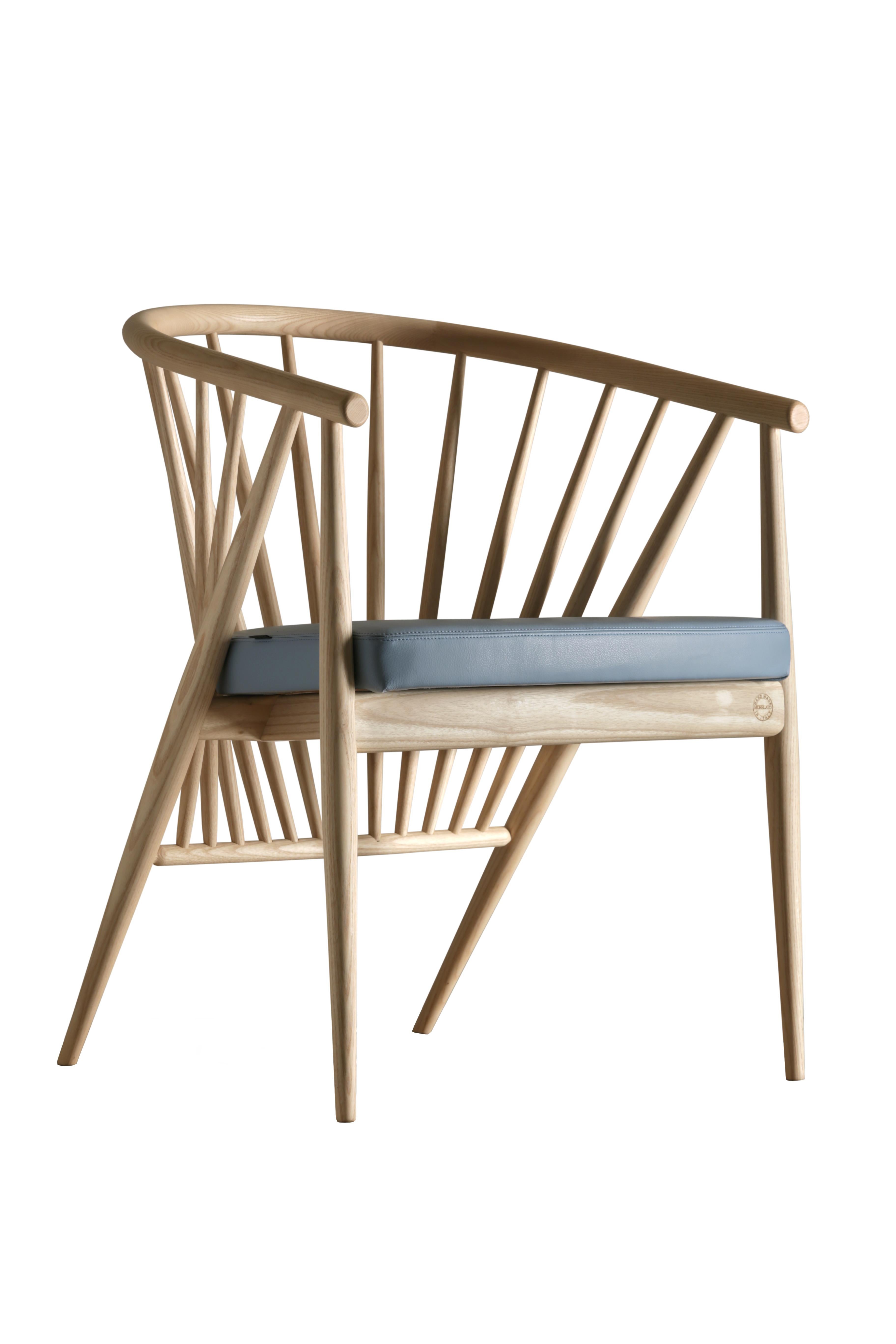 Contemporary Jenny by Morelato, Easy Chair in Hand Turned Ashwood
