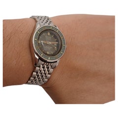 Jenny Caribbean 1000 Ref 705 Diver with Depth Scale Bezel Watch Very Rare Triple