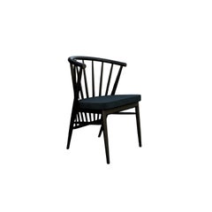 Jenny, Contemporary Upholstered Dining Chair in Hand Turned Ashwood, by Morelato