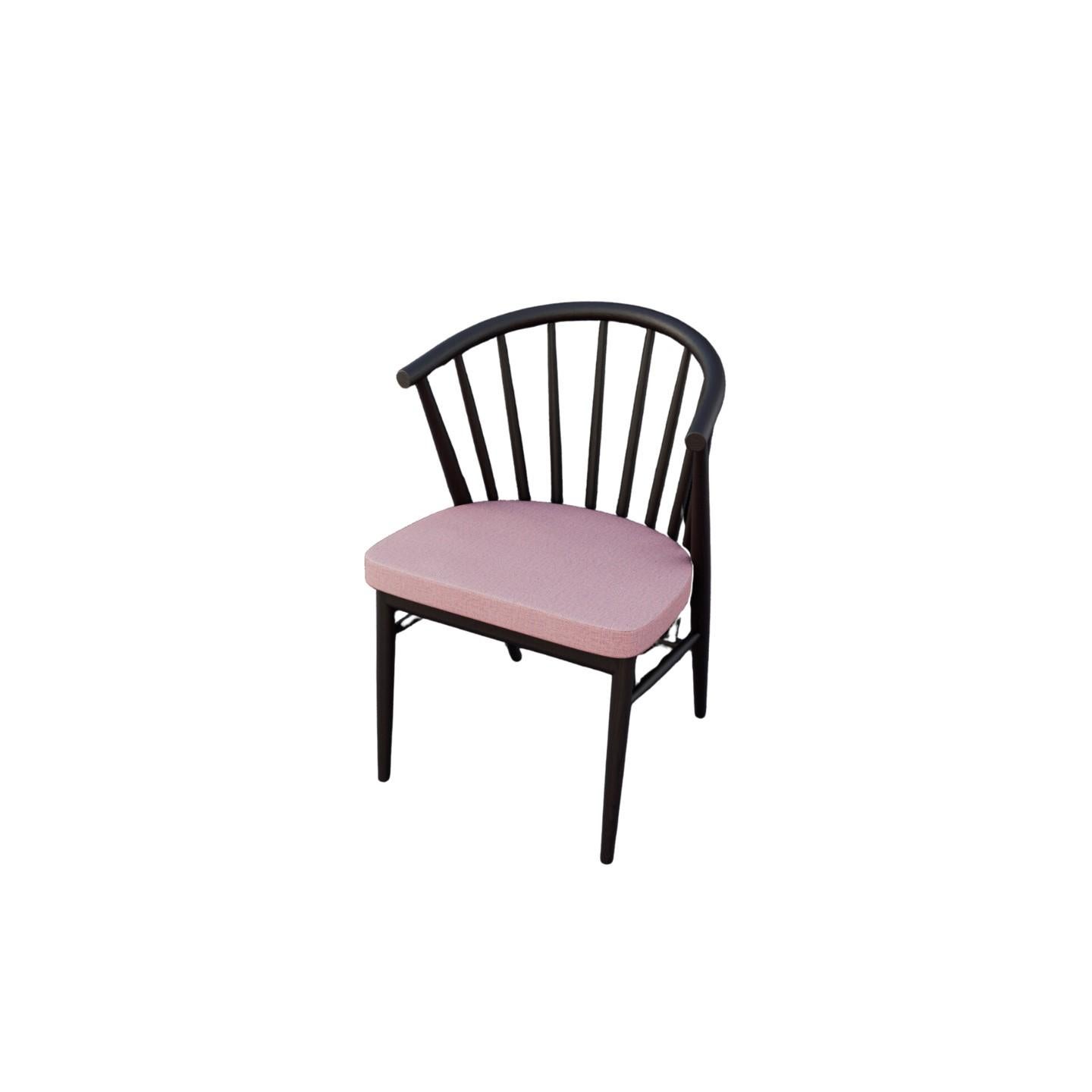 Jenny, Contemporary Upholstered Dining Chair in Hand Turned Ashwood, by Morelato In New Condition For Sale In Salizzole, IT