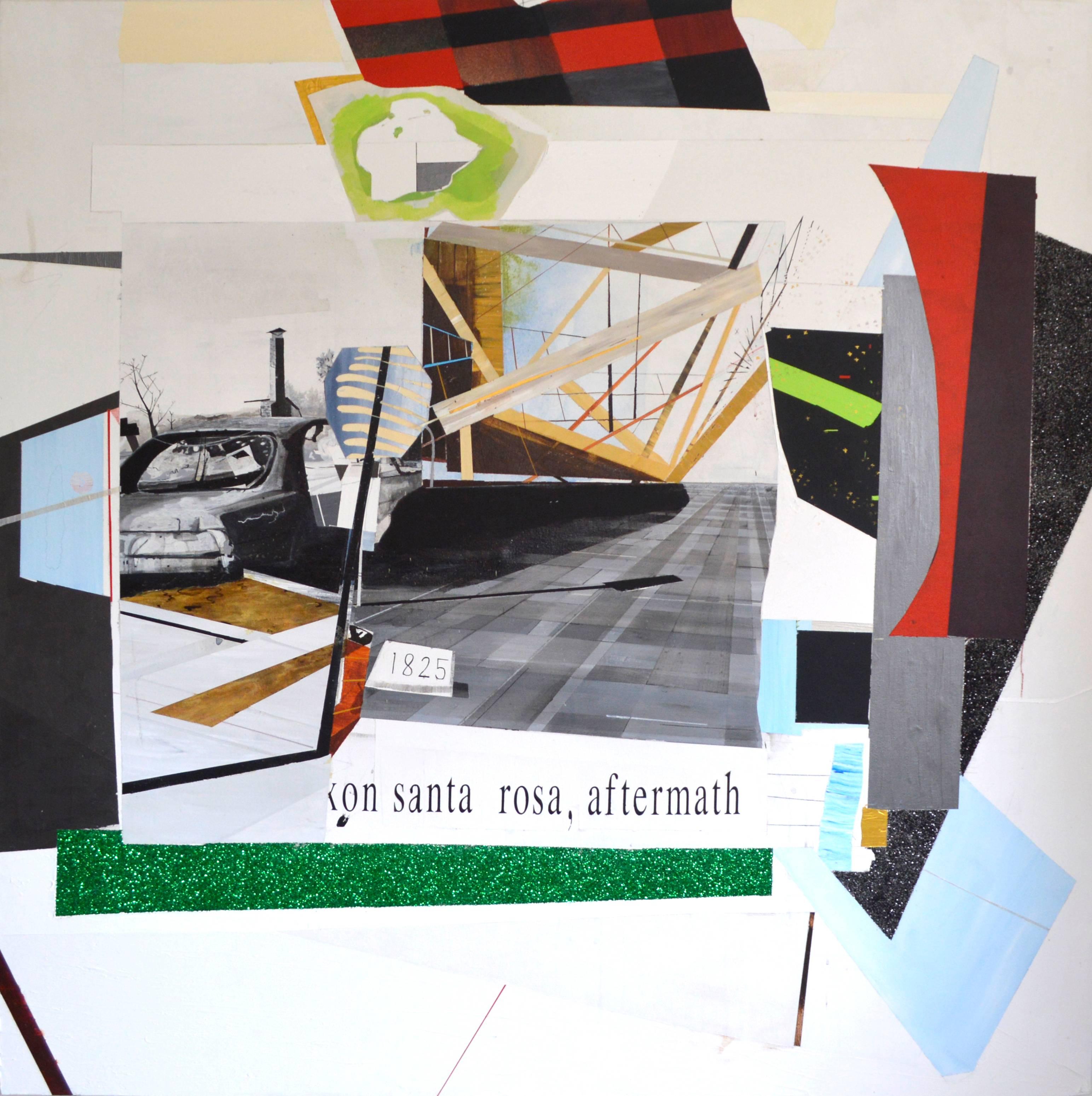 Jenny Day Abstract Painting - Santa Rosa, aftermath