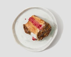 "Tarta (trozo de tarta de cereza sobre plato)" -- Escultura de Jenny Day