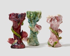 "Candleholders (Flower)" Pink -- Sculpture by Jenny Day