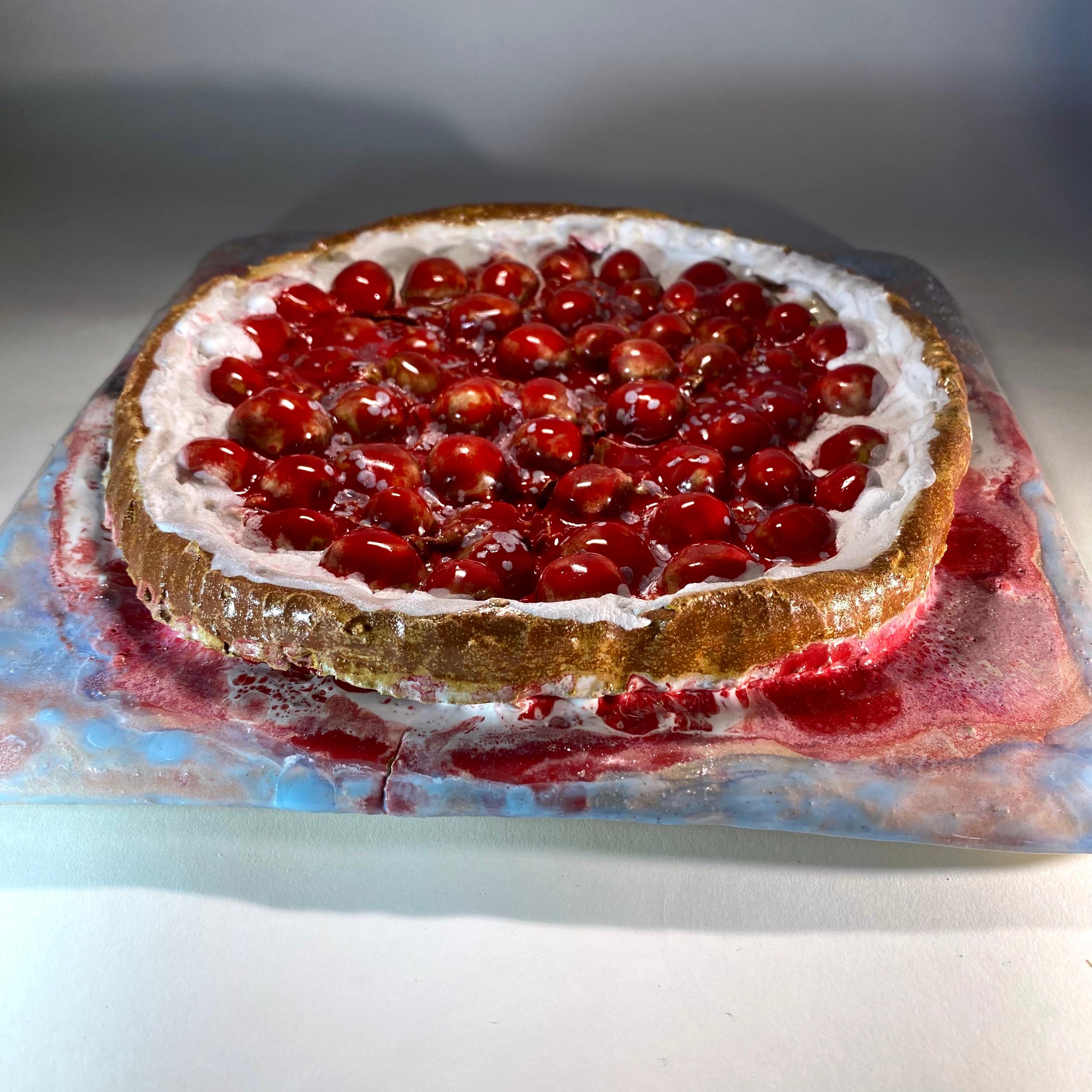 Cherry Cream Pie - Sculpture by Jenny Day