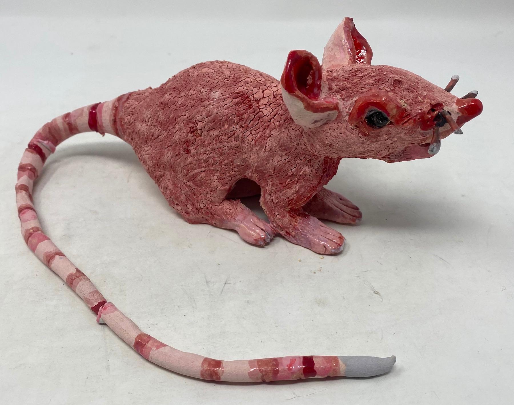 Peppermint Stick Rat - Sculpture by Jenny Day