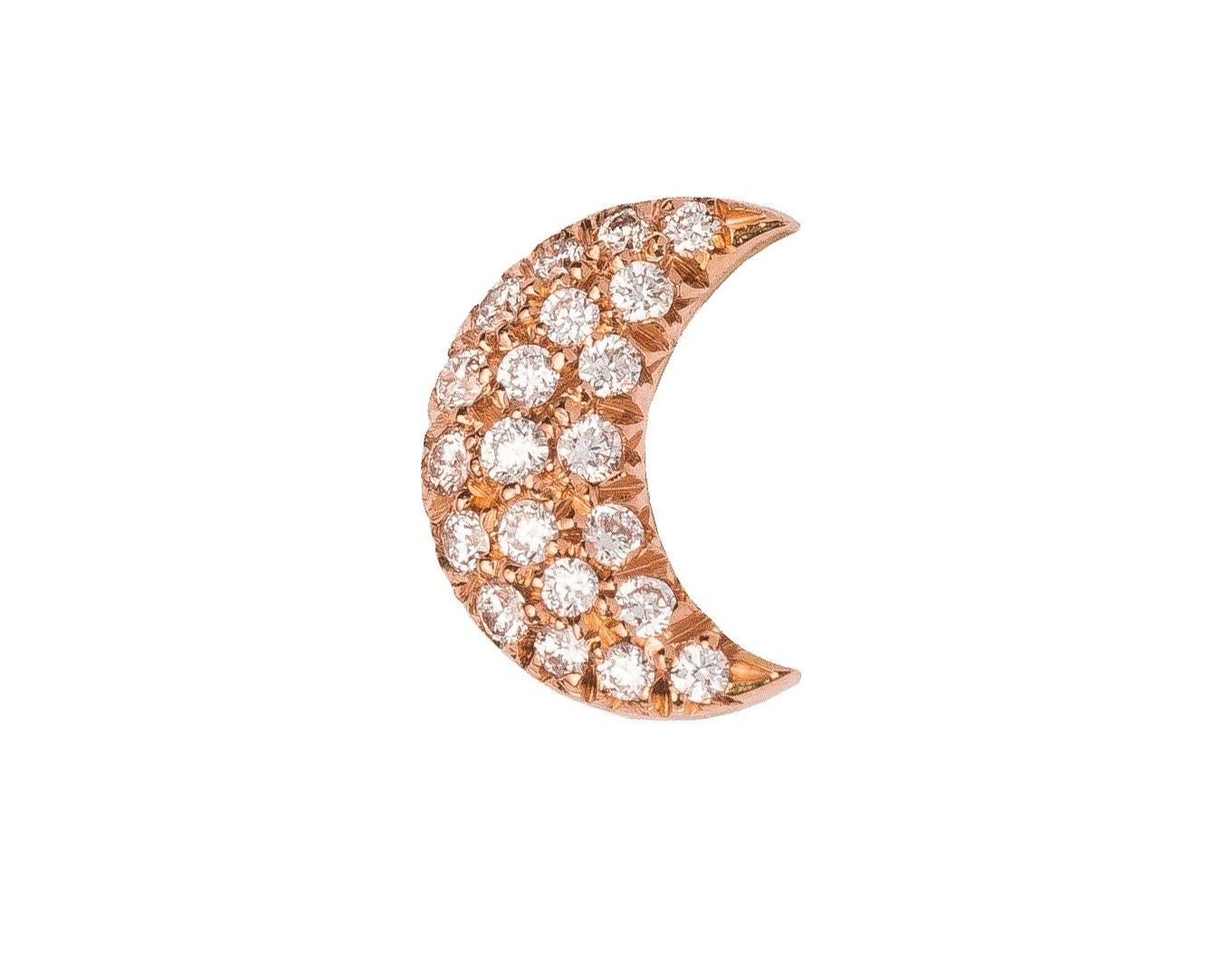 Contemporary Celaeno Earrings, White Diamonds, 18 Karat Rose Gold For Sale