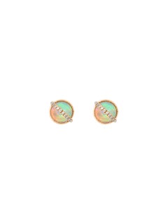 Taygeta Earrings, Ethiopian Opals, White Diamonds, 18 Karat Rose Gold