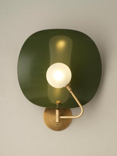 Grande applique murale Jenny Glass en émail, verre et laiton, éclairage Blueprint