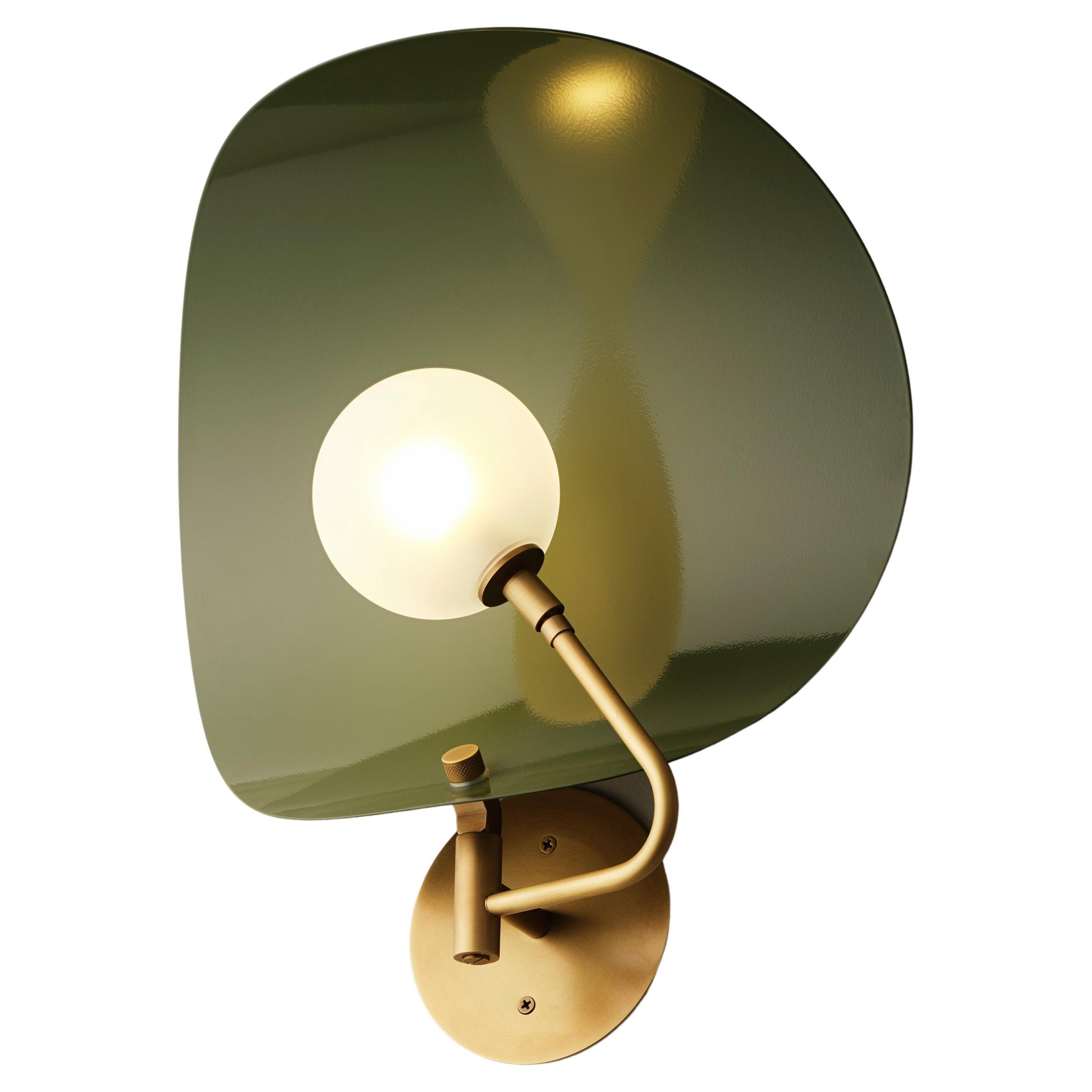 Jenny Glass Large Wall Sconce in Enamel, Glass & Brass, Blueprint Lighting