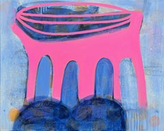 "Pink Palace"- Abstract Painting Pink, blue, yellow, navy, orange, purple