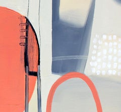 "Still Life Table "- Oil on canvas wall art- Black, blue, orange, navy, bold