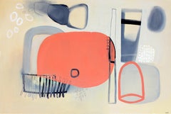 "Still Life Table "- Oil on canvas wall art- Black, blue, orange, navy, bold