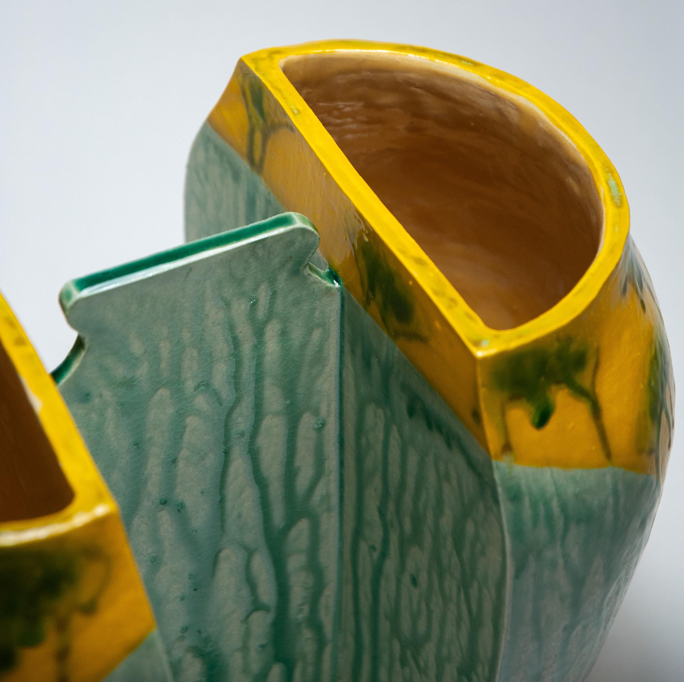 American Glazed Ceramic Stoneware Vessel by Jenny Hata Blumenfield For Sale