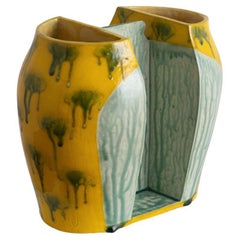Jenny Hata Blumenfield, Contemporary Ceramic Sculpture, Yellow Glazed Stoneware