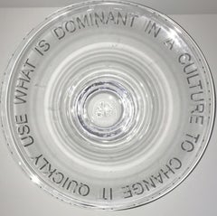 USE WHAT IS DOMINANT IN A CULTURE TO CHANGE IT: Signed glass bowl Whitney Museum