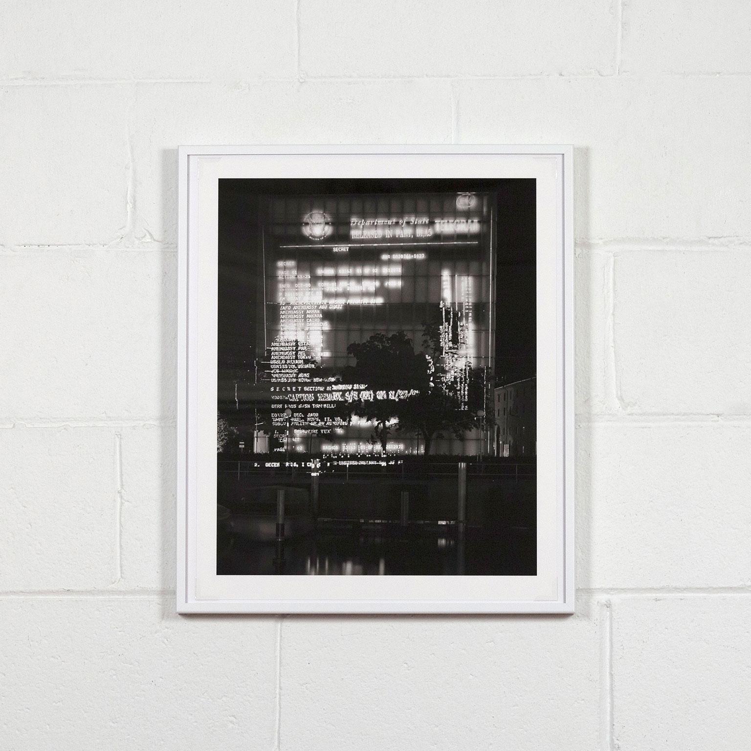 Truth Before Power - Black Black and White Photograph by Jenny Holzer
