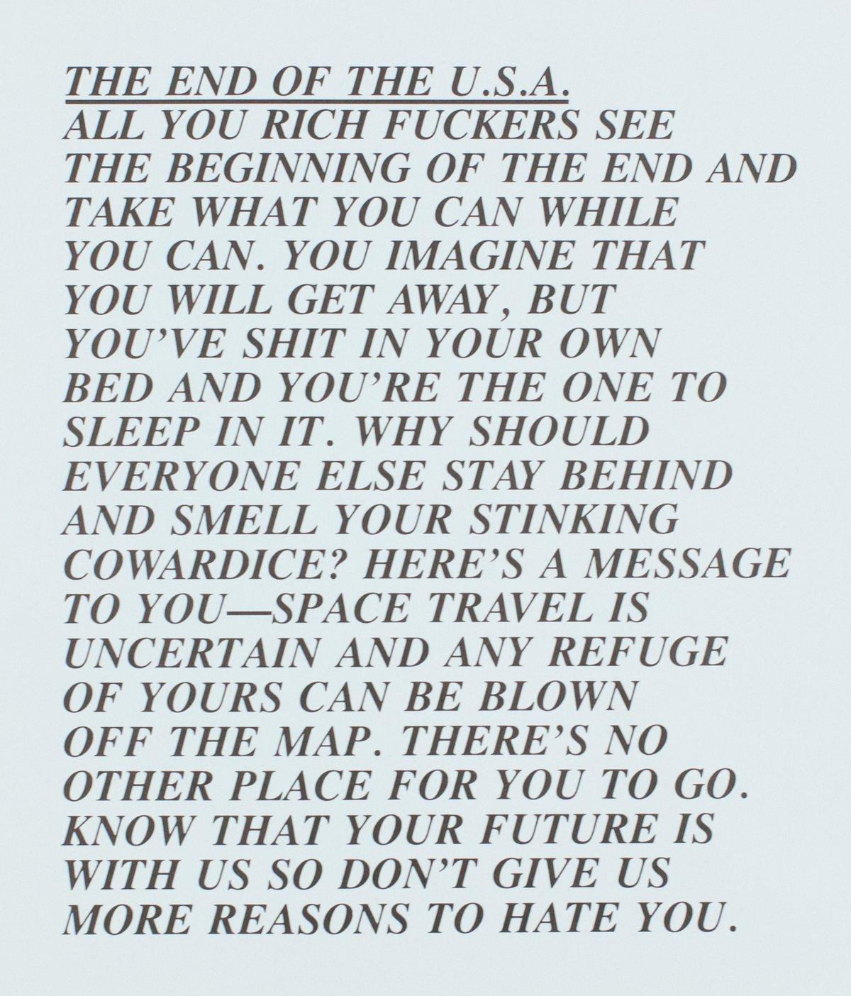End of the USA - Print by Jenny Holzer