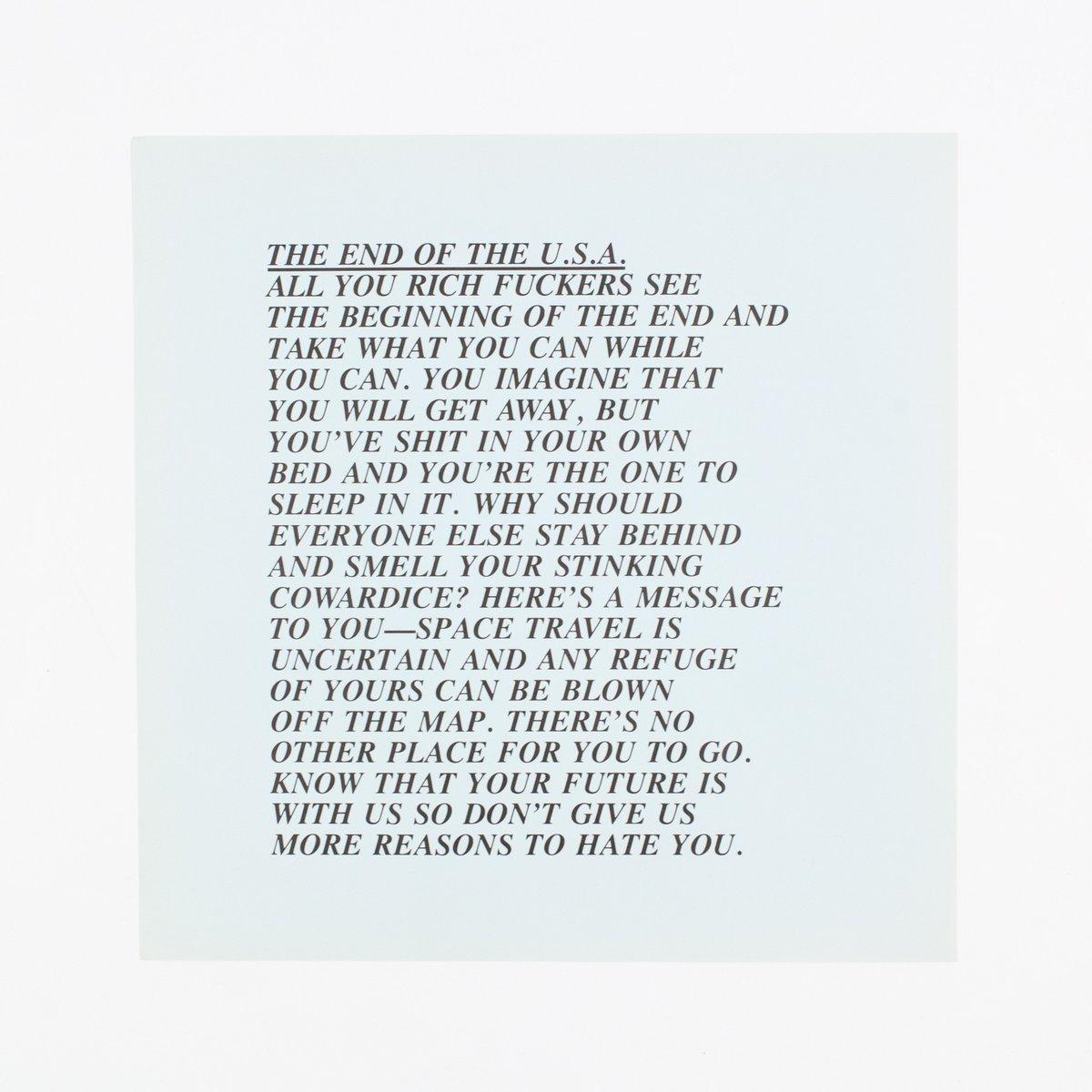Jenny Holzer Print - End of the USA