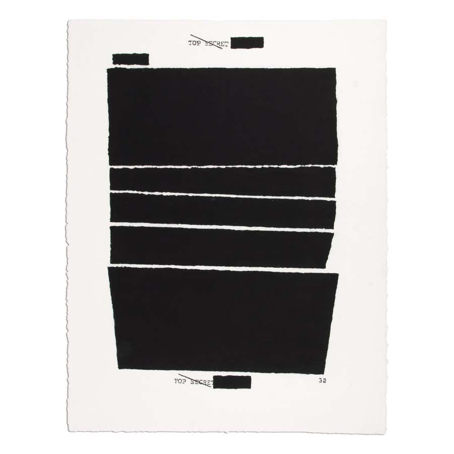Jenny Holzer, Top Secret 32 (from Water Boarding Series), Signed Print