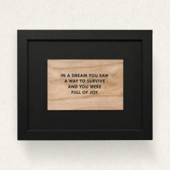 Truismo "In un sogno hai visto un modo per sopravvivere ed eri pieno di gioia".