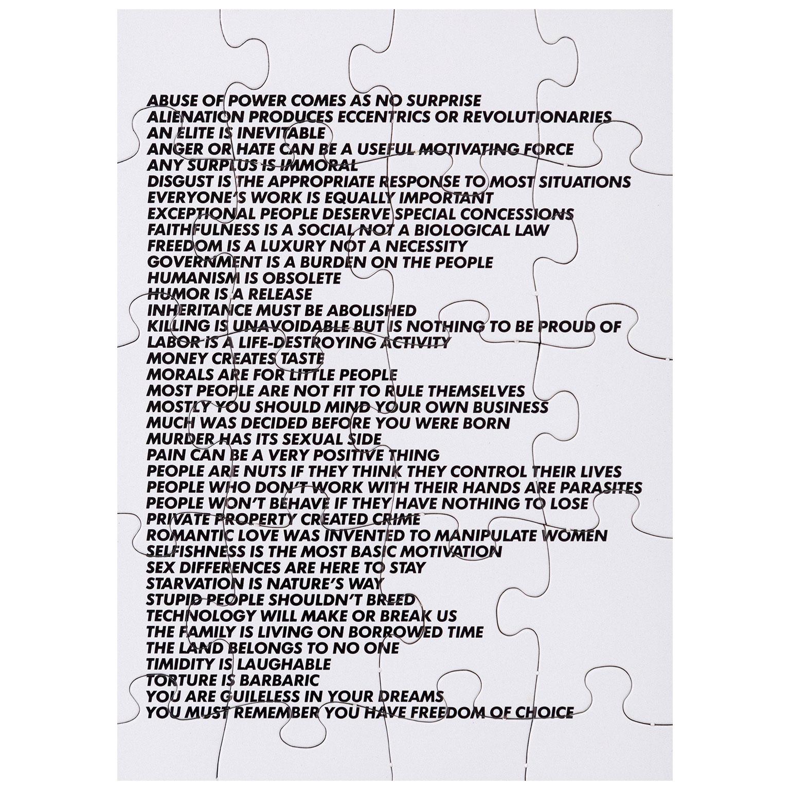 Truisms Puzzle - Print by Jenny Holzer