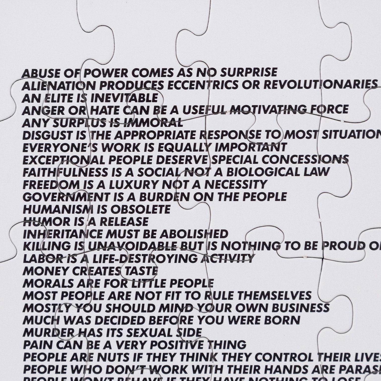 Jenny Holzer is one of the most important and influential artists of the 20th century.

Her body of work, with its emphasis on text, is consistently provocative and occasionally frightening. Holzer fuses the language of folk wisdom, pop culture, and