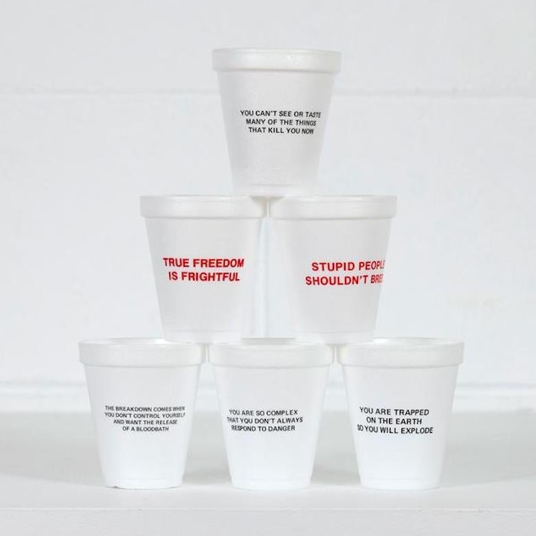 Survival Cups - Sculpture by Jenny Holzer