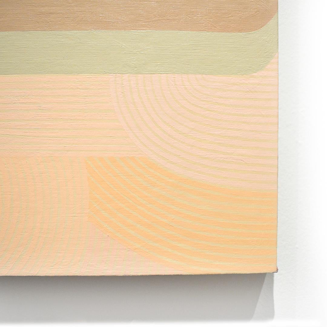 Free Thought (Graphic Abstract Painting in Peach, Raw Siena and Chartreuse) 3