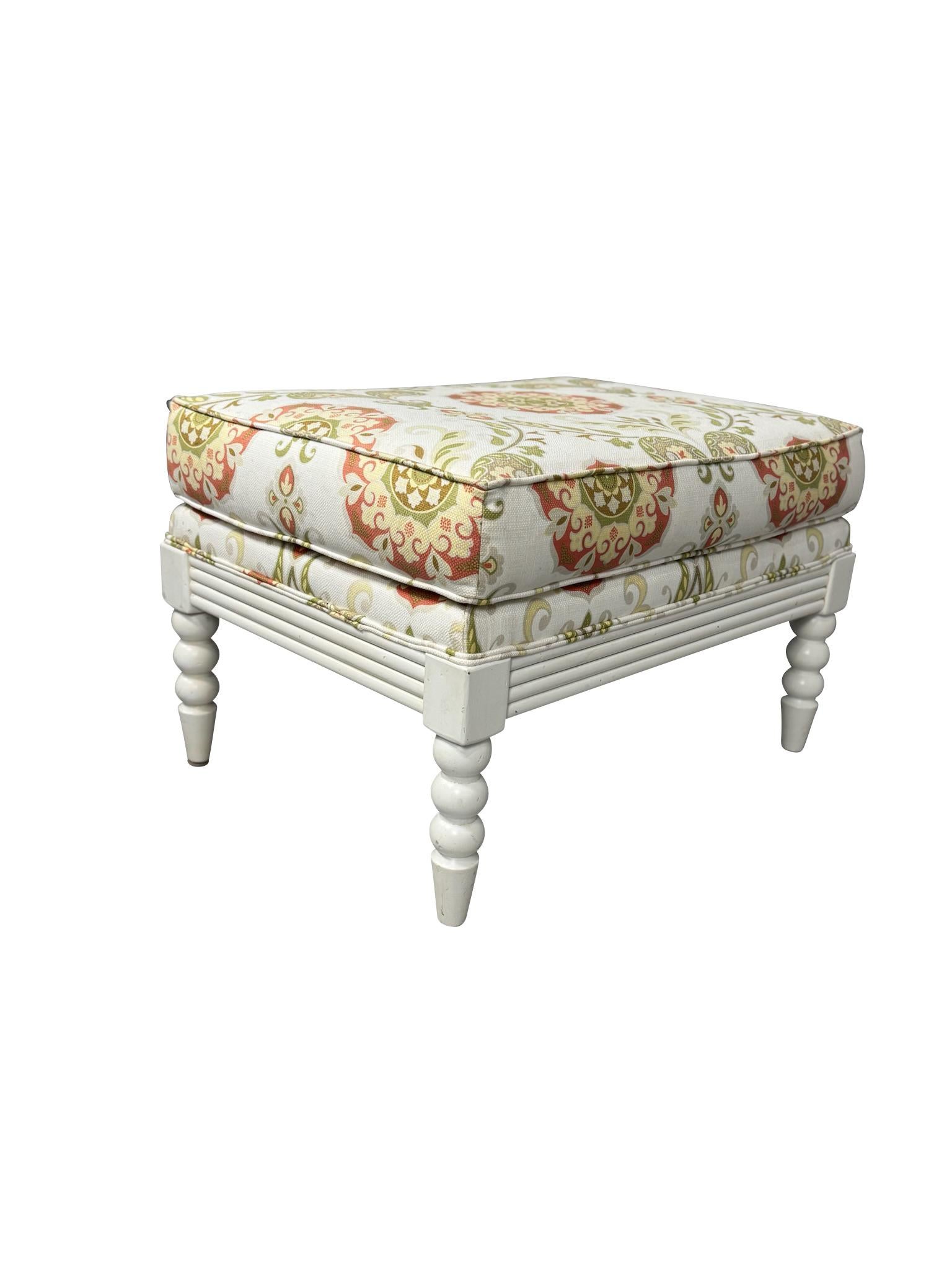 Jenny Lind Spool Chair et Ottoman assorti en blanc en vente 7