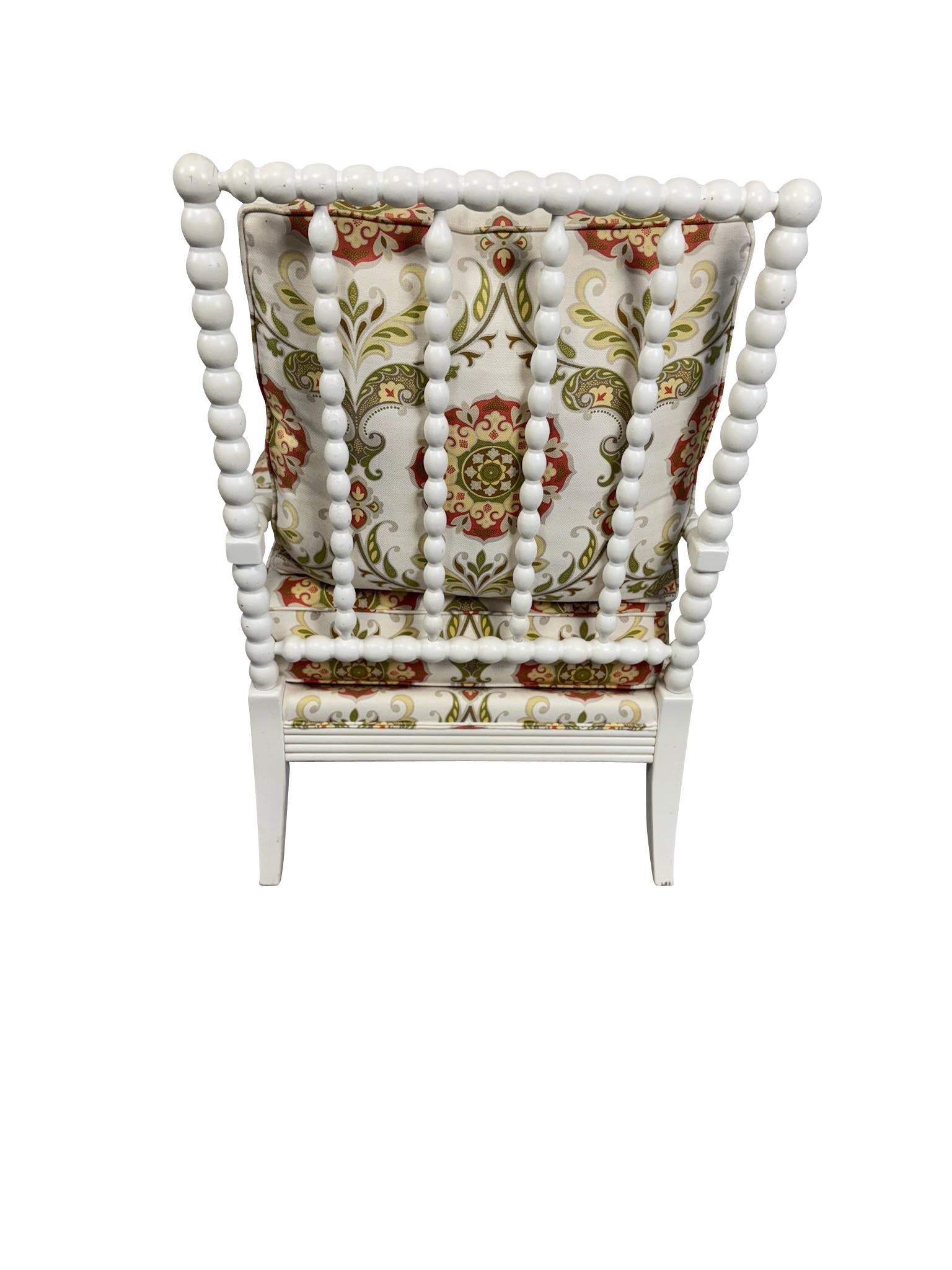 Jenny Lind Spool Chair et Ottoman assorti en blanc en vente 1