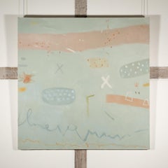 Crazy Rhythms - Blue and Pink Contemporary Minimalist Abstract Painting